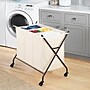 Whitmor 3-Section Rolling Laundry Sorter, Metal, Black/Natural (5588-11054)~#|#~49836EDC-A032-43ED-B15B0653D8B52132_sc7