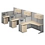 Bush Business Furniture Office in an Hour 3 Person L Cubicle Desk Set, Natural Elm (OIAH006NE)~#|#~498F088B-885B-48A0-81E937BF2F6E73A6_sc7