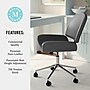 Martha Stewart Tyla Armless Faux Leather Swivel Executive Chair, Gray/Polished Nickel (CH2209215GY)~#|#~4991A2D0-46DA-4D47-8AC888FB27DD432E_sc7
