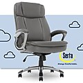 Serta Faribands Big and Tall Ergonomic Bonded Leather Swivel Executive Chair, Gray (43675B)