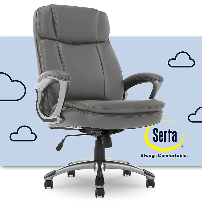 Serta Fairbanks Ergonomic Bonded Leather Executive Big & Tall
