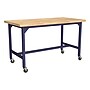 Learniture Ideate Series 72"W x 36"D Butcher Block Table, Beige/Navy (LNT-NOR3009BB-NV-PK-SO)~#|#~49982C0F-23B0-4101-BF1C06584F4EC413_sc7