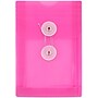 JAM Paper Premium Plastic Filing Envelope with Button & String Closure, 4 1/4" x 6 1/4", Fuchsia Pink, 3/Pack (473B1FUX3)~#|#~4998F9CB-A8E5-4ACF-88BF8DBD6F9C1ECE_sc7