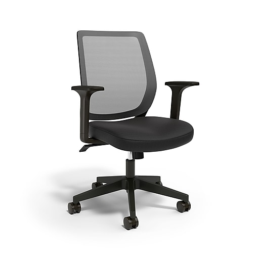 Union & Scale™ Essentials Ergonomic Fabric Swivel Task Chair, Black  (UN56947)