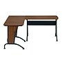 Techni Mobili Deluxe L-Shaped Desk with Inline Team Desk Option, Walnut/Grey(RTA-3806-M615)~#|#~49A94AC7-D5AC-4CED-8FBA2BBAAA7E2CC4_sc7