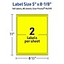 Avery Rectangle Multipurpose Labels, 5" x 8-1/8", Neon Yellow, 160/Box (94259)~#|#~49A9BC8E-6112-4F4F-8554C69E46DA6572_sc7