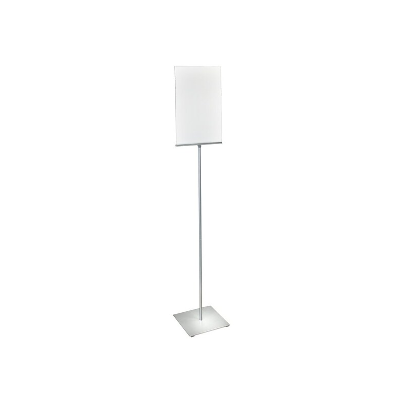 Azar Sign Holder, 11" x 17", Vertical, Freestanding, Clear/Silver Acrylic (300868) image 1