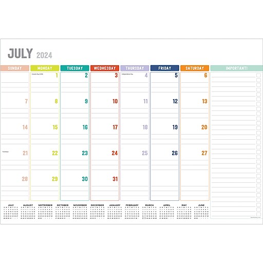20242025 TF Publishing Rainbow Blocks 17" x 12" Academic Monthly Desk
