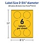 Avery Laser/Inkjet Round Multipurpose Labels, 2.75" Dia., Bright Yellow, 480/Box (94512)~#|#~49B77CB7-2E9D-484C-A966186C0112ED4E_sc7