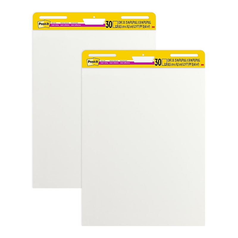 Post-it Super Sticky Easel Pad, 25" x 30", 30 Sheets/Pad, 2 Pads/Pack (559) image 1