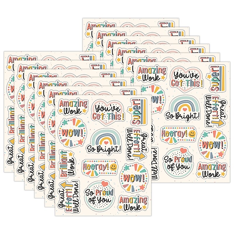Carson Dellosa Education We Belong Motivators Shape Stickers, Multicolored, 72/Pack, 12 Packs/Bundle (CD-168325-12) image 1
