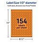 Avery Laser/Inkjet Multipurpose Circle Labels, 0.5" Dia., Bright Orange, 12320/Box (94503)~#|#~49BEE953-AEA1-4DBF-9D93A769E47D1ACD_sc7