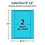 Avery Rectangle Multipurpose Labels, 5" x 6", Bright Blue, 80/Pack (94257)~#|#~49C7C3A0-9028-4FBA-A86F9A36D2DB48F9_sc7