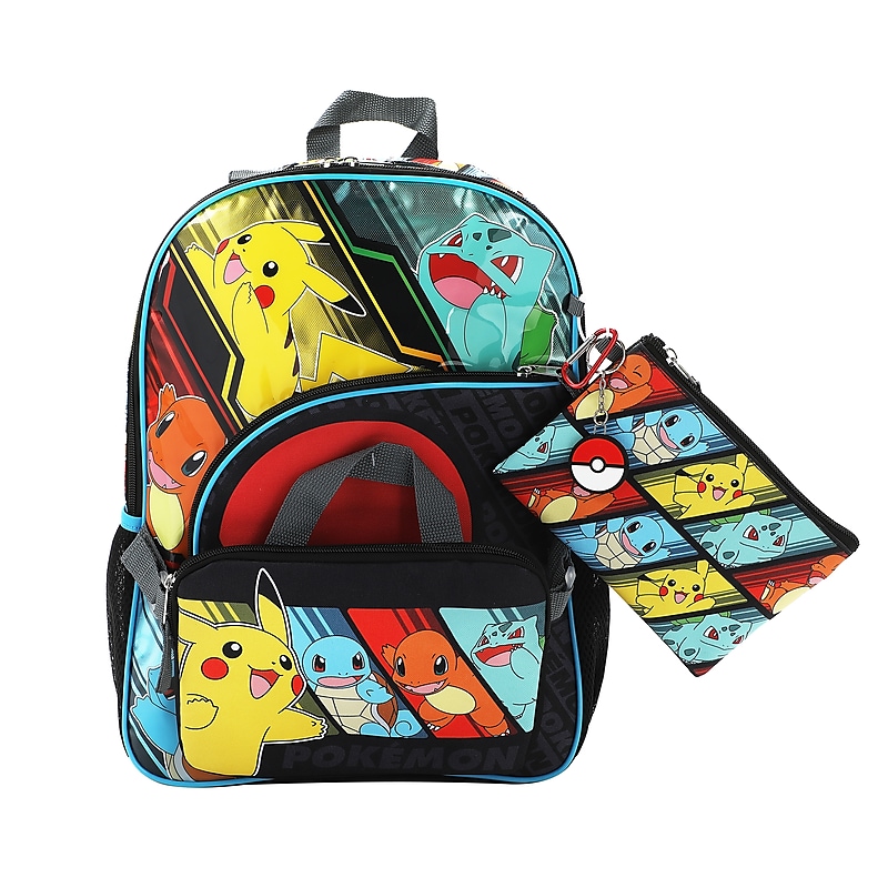Bioworld Pokemon Kids 5-Piece Backpack Set, Large, Multicolored (B1B7Y0QPOKSB00) image 1