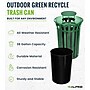 Alpine Industries Metal Outdoor Trash Can with Rain Bonnet Lid and Liner, 38 Gallon, Black/Green (479-38-1-GRN)~#|#~49D4F397-61F2-45EE-8D974EC23CCE5DAD_sc7