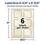 Avery Pearlized Ivory Square Multipurpose Labels, 2.75" x 2.75", Ivory, 300/Box (94109)~#|#~49DFB38C-7881-41E7-87B521FE8C45C9B6_sc7