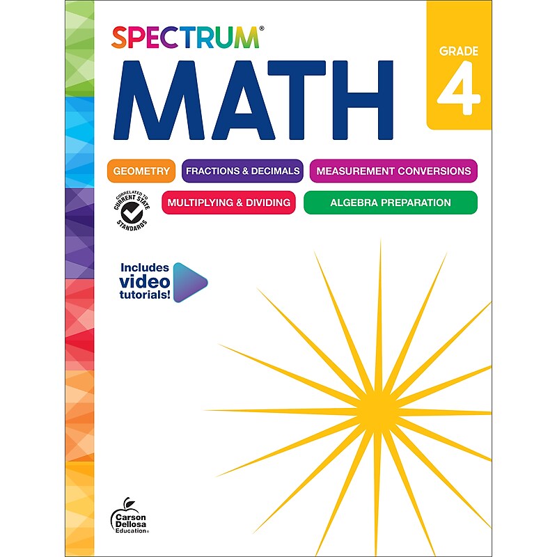 Carson-Dellosa Spectrum Math Workbook, Grade 4 image 1