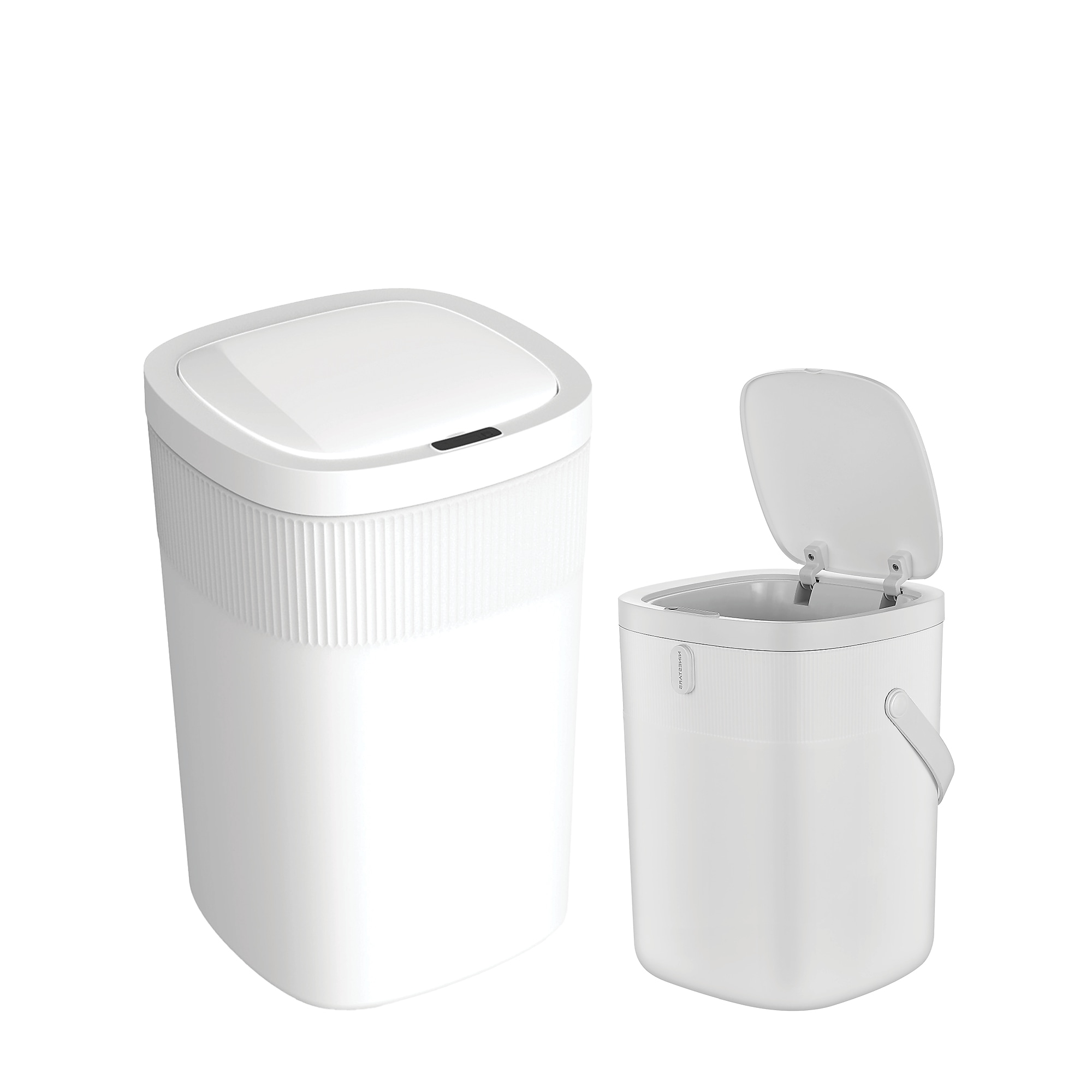 Nine Stars Plastic Motion Sensor Trash Cans, White, 2/Pack (CB50-36/12-36WH) Sansujyuku sansujyuku.com