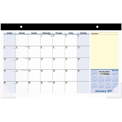 2025 2026 ATAGLANCE QuickNotes 18" x 11" Monthly Desk Pad Calendar