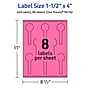 Avery Lollipop Laser/Inkjet Multipurpose Labels, 1.5" x 4", Bright Pink (640/Box)~#|#~49EB14FB-8261-4908-8D26E265730A6DF9_sc7