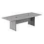 Bush Business Furniture 96W x 42D Boat Shaped Conference Table with Wood Base, Platinum Gray (99TB9642PGK)~#|#~49EB9B70-D326-429D-A740A21A16EBFDE5_sc7
