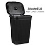 Mind Reader 15.85-Gallon Hamper with Lid, Plastic, Black (60FABHAMP-BLK)~#|#~49ECDE16-7E57-4F1B-B3A32B808F852B71_sc7