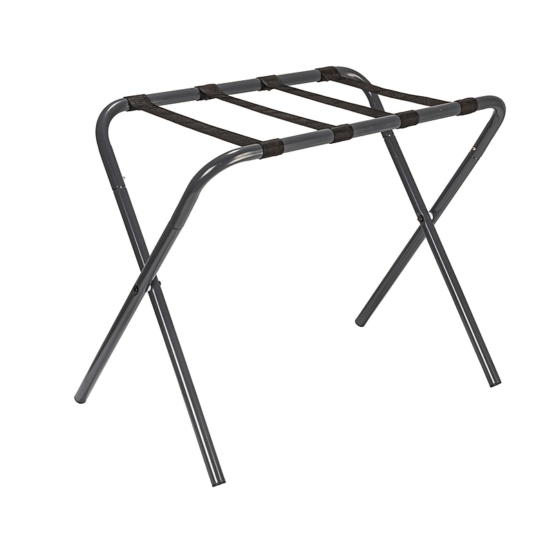 Household Essentials Luggage Rack, Grey Frame with Black Straps (HE1108) image 1