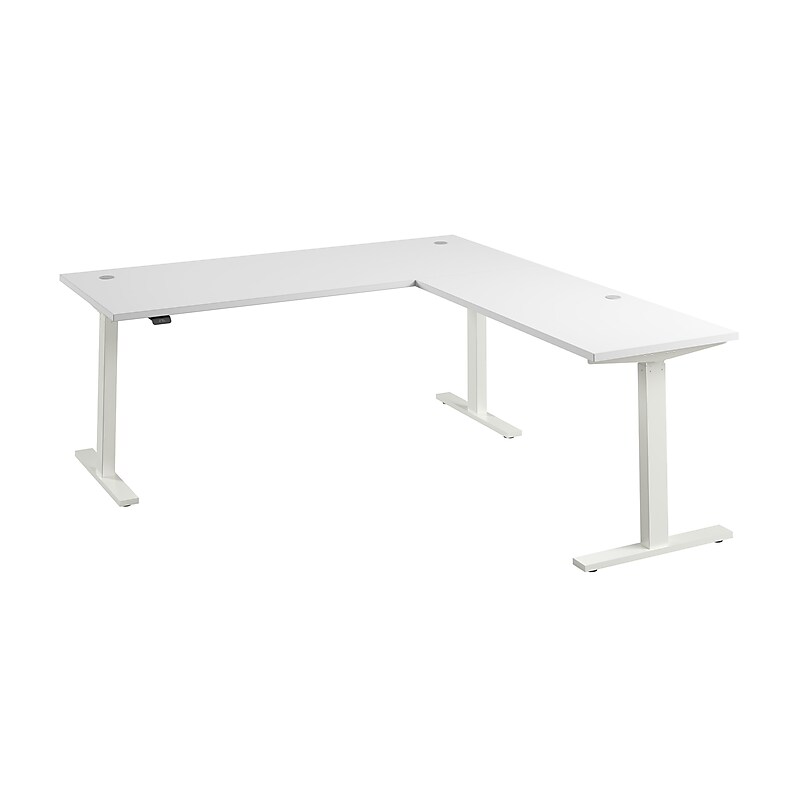 Bush Business Furniture Move 60 Series 72"W L Shaped Adjustable Standing Desk, White (M6SL7278WHWK) image 1