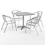 Flash Furniture Lila Indoor-Outdoor 31.5'' Square Table Set with 4 Slat Back Chairs, Aluminum (TLH32SQ017BCHR4)~#|#~49FA16A8-91D0-48B0-B339A2A193D63065_sc7