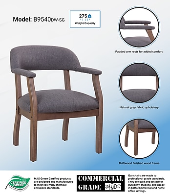 Boss Fabric Guest Chair, Slate Grey (B9540DW-SG) Sansujyuku sansujyuku.com
