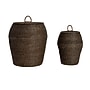 Storied Home Rattan Wicker Storage Baskets with Lids, Black, 2/Set (EC1731)~#|#~49FAB243-E60B-4A6E-93A3AC4EBD1914F2_sc7