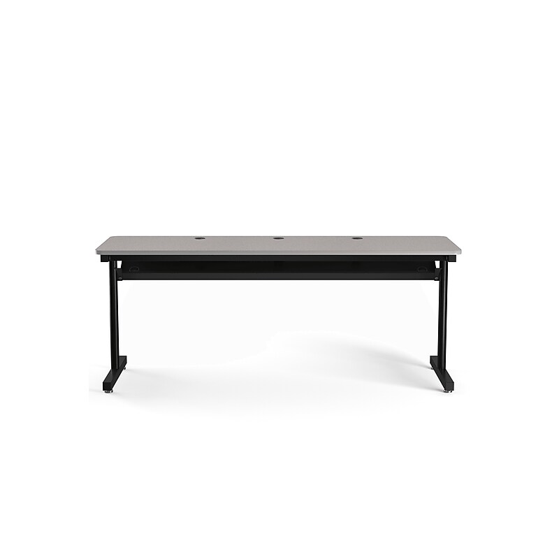 VersaDesk 72"W Basic Computer Table, Grey/Black (BCT7224-BG) image 1