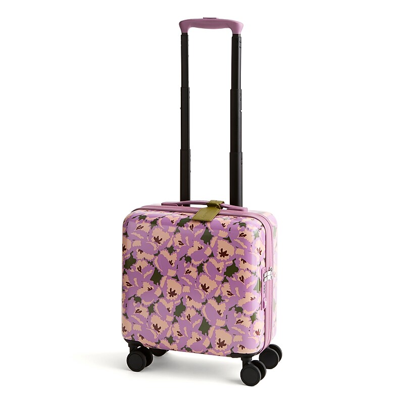 Vera Bradley Adair 16" Hardside Carry-On Suitcase, 4-Wheeled Spinner, Curly Tulips Purple Floral (52114-21387) image 1