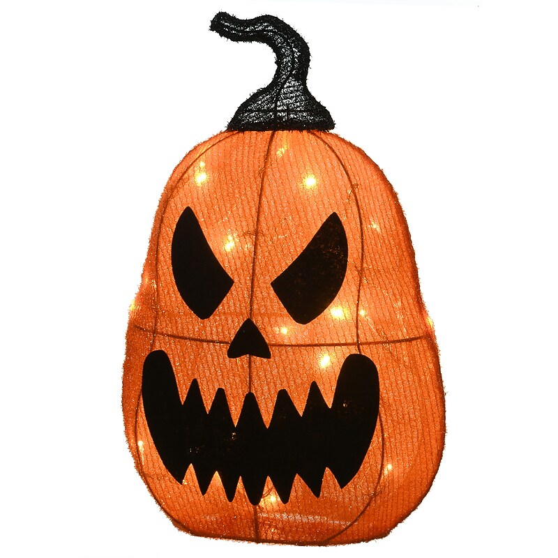 National Tree Company 16" Pre-Lit Scary Jack-O-Lantern (MZ17-6722) image 1