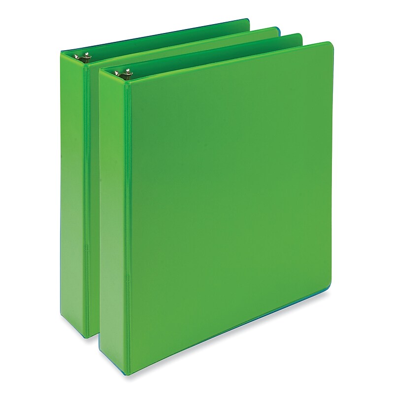 Samsill Earth's Choice 1 1/2" 3-Ring View Binders, Lime, 2/Pack (SAMMP286578) image 1
