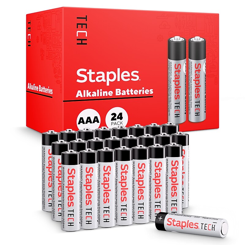 Staples TECH AAA Alkaline Battery, 24 Pack (ST63254-CC/US) image 1