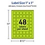 Avery Laser/Inkjet Multipurpose Square Labels, 1" x 1", Bright Green, 480/Pack (94103)~#|#~4A1F2CBE-B40B-459A-A60572F2FCA86EFE_sc7