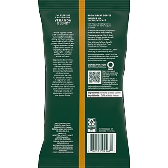 Starbucks Veranda Blend Ground Coffee, Blonde Roast, 2.5 oz., 18/Box (11020676)