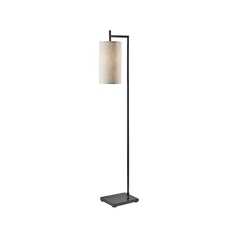 Simplee Adesso Zion 65" Matte Black Floor Lamp with Beige Drum Shade (SL1156-01) image 1