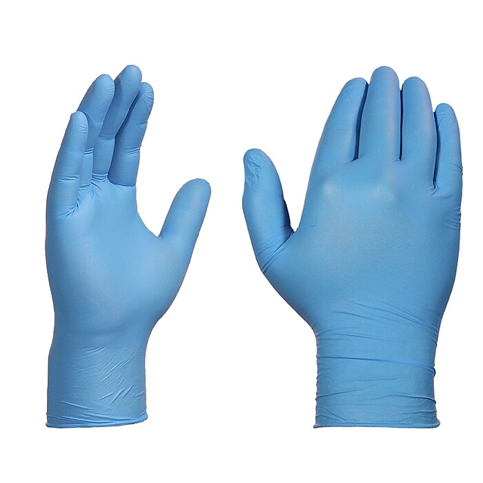 Ammex X3 Nitrile Gloves, Medium, Blue, 100/Box (X344100) | Staples