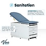 Viva Comfort Adjustable Exam Table with Stirrups & Storage, 500 lbs. Capacity, Blue (ADI996-09-SSU2-BLU-MK)~#|#~4A2C2975-0A67-4F28-8DCA3467C364E610_sc7