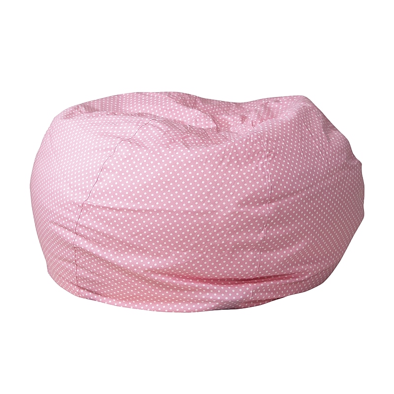 Flash Furniture Cotton Twill Oversized Dot Bean Bag Chair, Light Pink (DGBEANLGDTPK) image 1