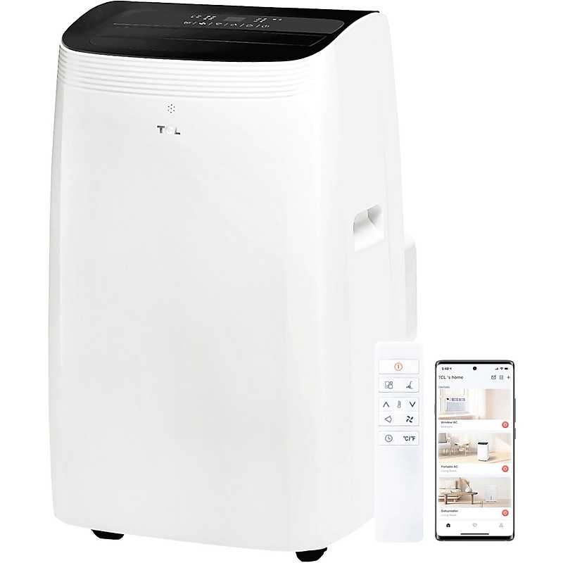 TCL Q-Series 115-Volt 10,000 BTU Portable Air Conditioner with Remote, WiFi Enabled, White (H10PD56W) image 1