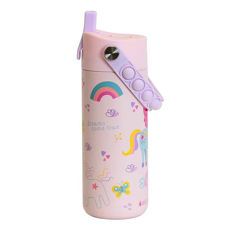 Elemental Core Pop Stainless Steel Double Wall Insulated Water Bottle, 18 oz., Unicorn Rainbow (EBC18UR23P) image 1