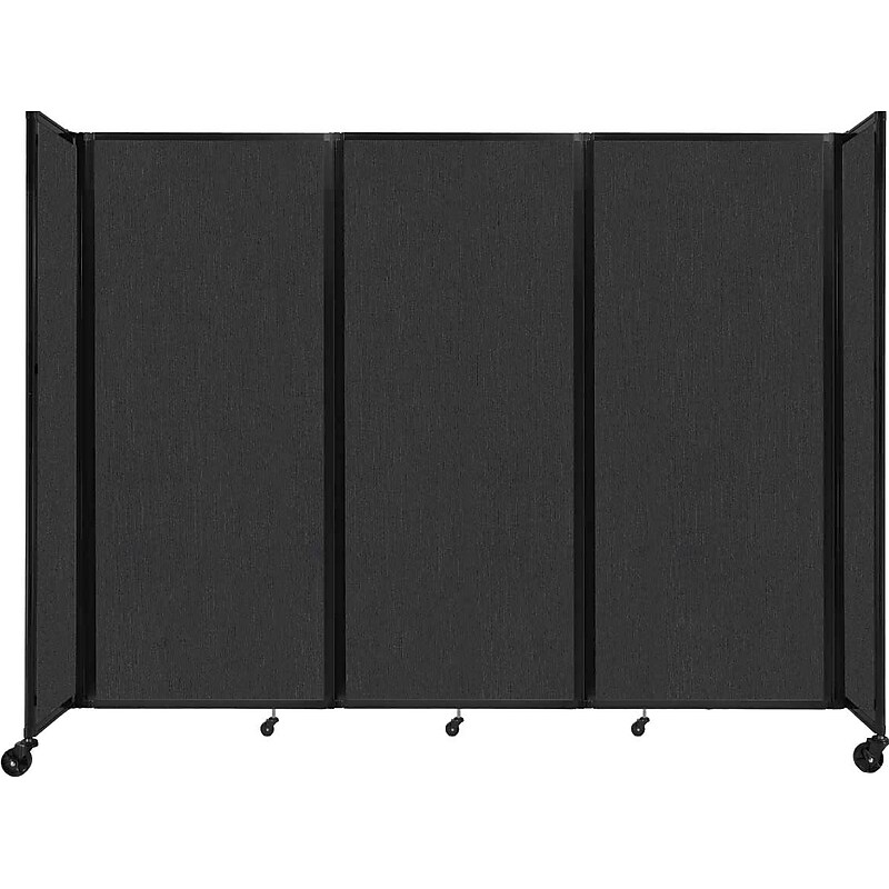 Versare The Room Divider 360 Freestanding Folding Portable Partition, 82"H x 102"W, Black Fabric (1182302) image 1