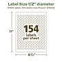 Avery EcoFriendly Laser/Inkjet Circle Multipurpose Labels, 1/2" Dia., White, 15400/Box (94503)~#|#~4A36E07C-F87E-465A-9849679C174CFC15_sc7