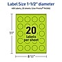 Avery Laser/Inkjet Multipurpose Circle Labels, 1.5" Dia., Bright Green, 400/Pack (94506)~#|#~4A3768E9-F9AC-4962-A00F2D1FA1DCFD36_sc7