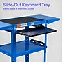 Luxor LEADER 3-Shelf Adjustable Media Utility Cart with Pullout Tray & Drop Leaf Shelves, Blue (UCMT1KBDL-RB)~#|#~4A37EBA7-0501-431B-95833454B8D45A14_sc7