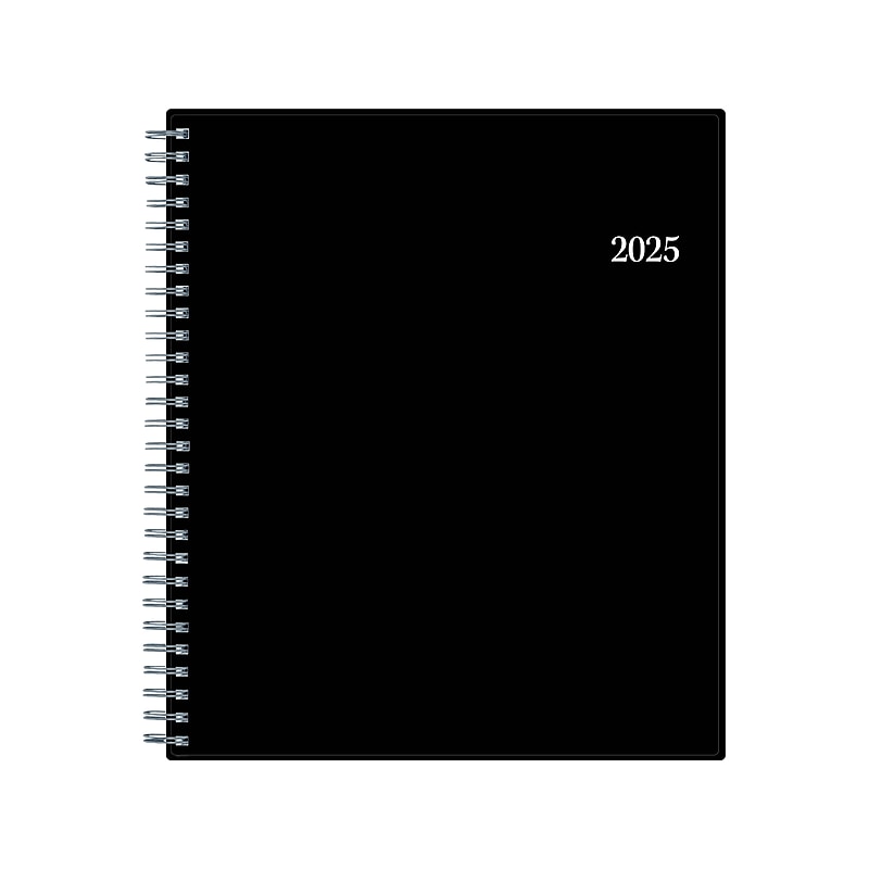 2025 Blue sky 8" x 10" Monthly Planner, Plastic Cover, Black (150853) image 1