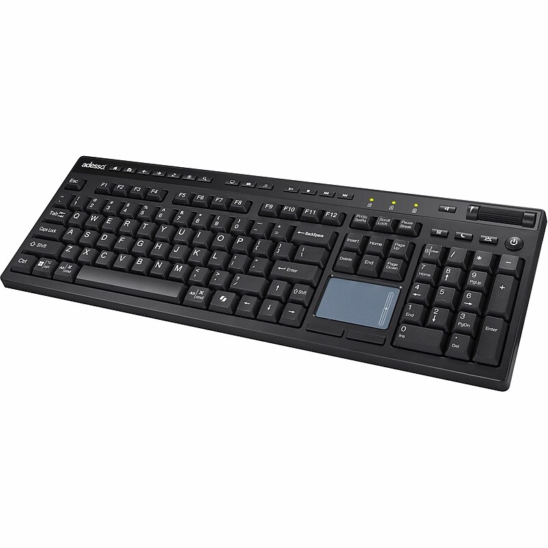 Adesso Wireless Multi-Channel Touchpad Keyboard, Black (WKB-4450UB) image 1